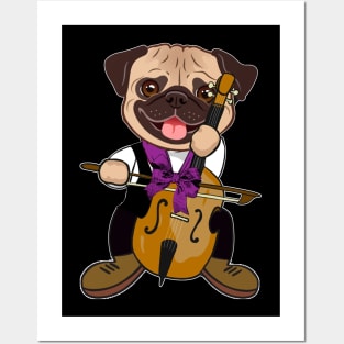 Cello Music Dog T-Shirt Funny Pet Gift Idea Posters and Art